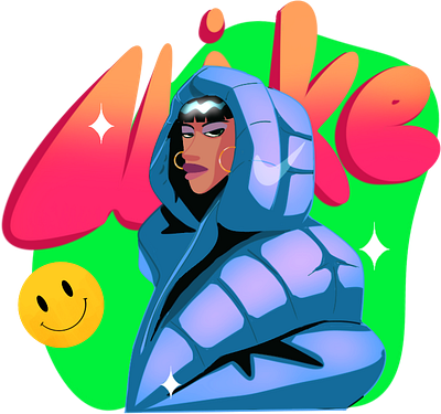 Oversized Fashion character characterdesign fashion genz graphic design hoodie illustration illustrator nike photoshop procreate
