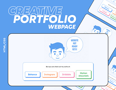 Simple / Creative Portfolio Webpage animation creative illustration interface design motion graphics portfolio portfolio website ui ux website