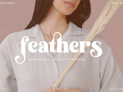 Feathers Display Font branding display typeface font font elegant font family fonts handwritten lettering lettering type logo minimal retro sans serif sans stylish serif type typedesign typeface typography variable font