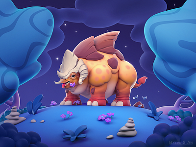 Alien Cow 3d 3d art blender clay clay render colorful concept art creature design cute design digital sculpting fantasy illustration render soft surface stylized toy design visual development zbrush