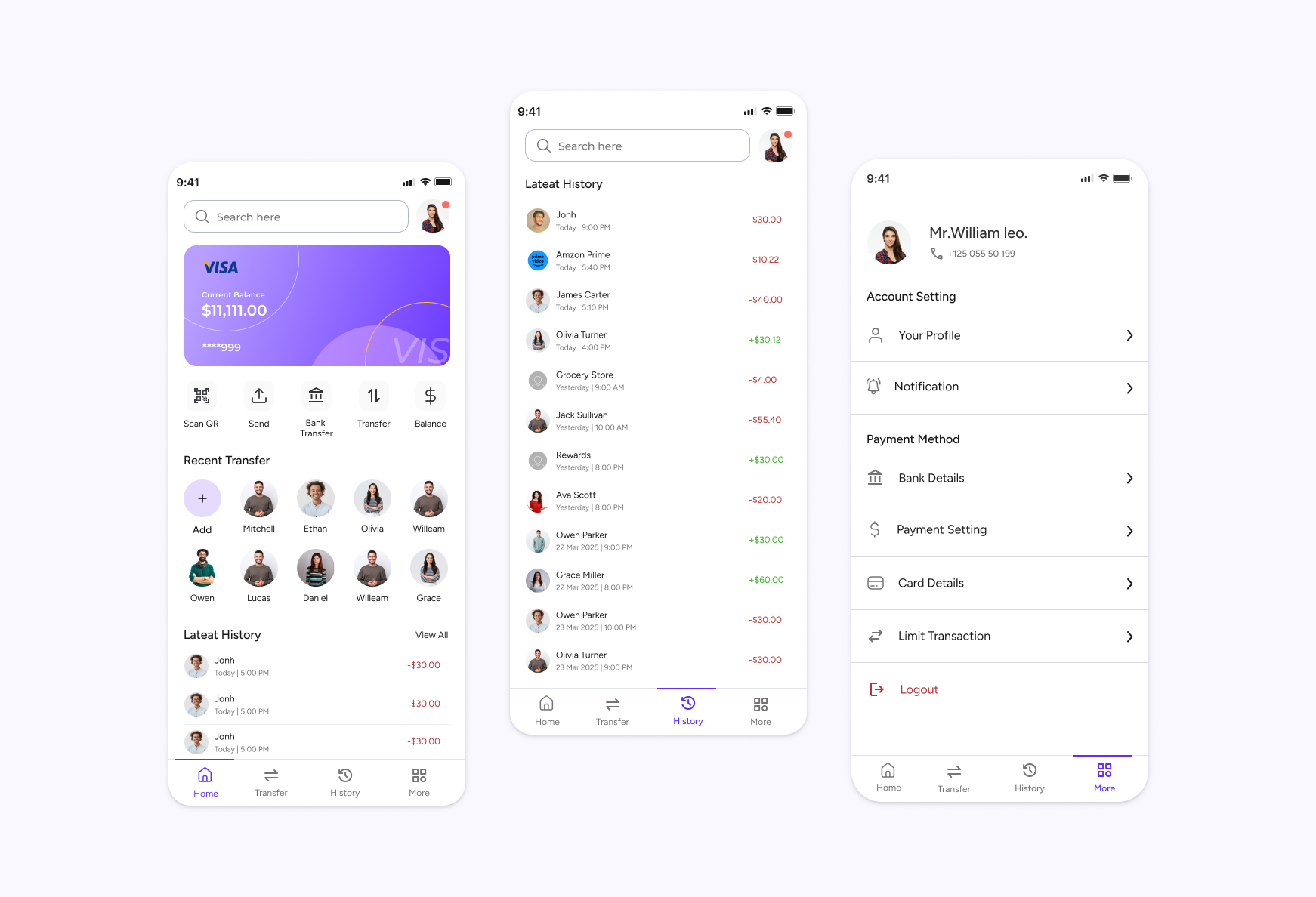 Mobile Banking App UI – Clean & Minimal Design branding graphic design ui