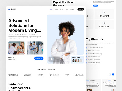Healthly – Advanced Healthcare Website appointment doctor healthcare healthcare website hero landing page popular startup ui ux web website