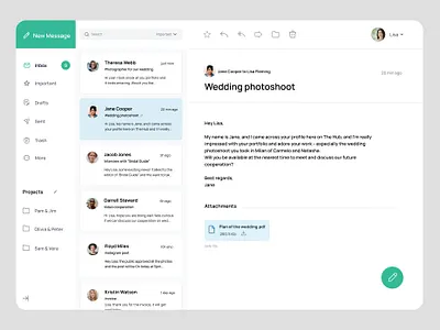 Email client app case study clean design designinspiration email email client figma inbox mimimalistic modern product design ui ux uxui web web app