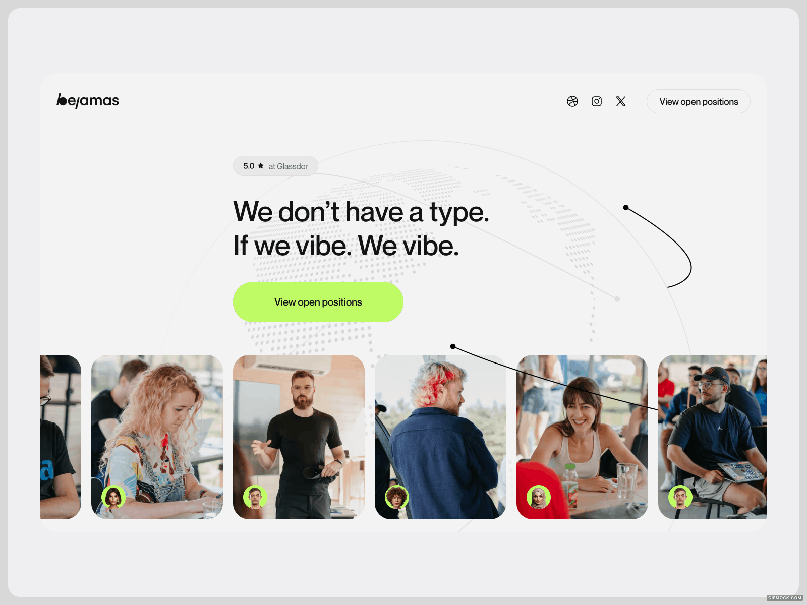 Bejamas - Careers about us careers job offer landing portfolio