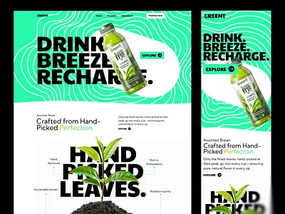Green Tea - Product landing Page best shot branding design logo ui uiux userexperience userinterface ux