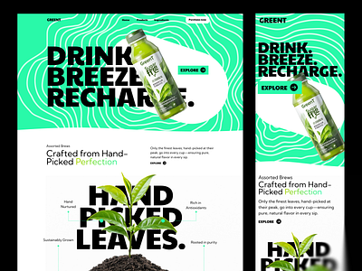 Green Tea - Product landing Page best shot branding design logo ui uiux userexperience userinterface ux