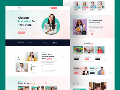 E-Learning Platform Landing Page agency website clean ui coursera courses education educational websites elearning header exploration illustration landing page landing page design minimal mobile app online course online education online school online shop tutor uiux design website design