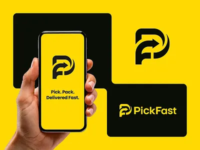 Pick Fast Brand Identity design 3d branding design graphic design illustration logo mockup ui ux vector
