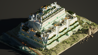 Qasr Alrukham - Voxel Art 3d design digital digitalart magicavoxel render voxel voxelart