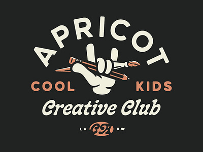 Apricot Cool Kids Creative Club apricot apricot creative studio branding cartoon creative creative studio design graphic design illustration logo mascot typography