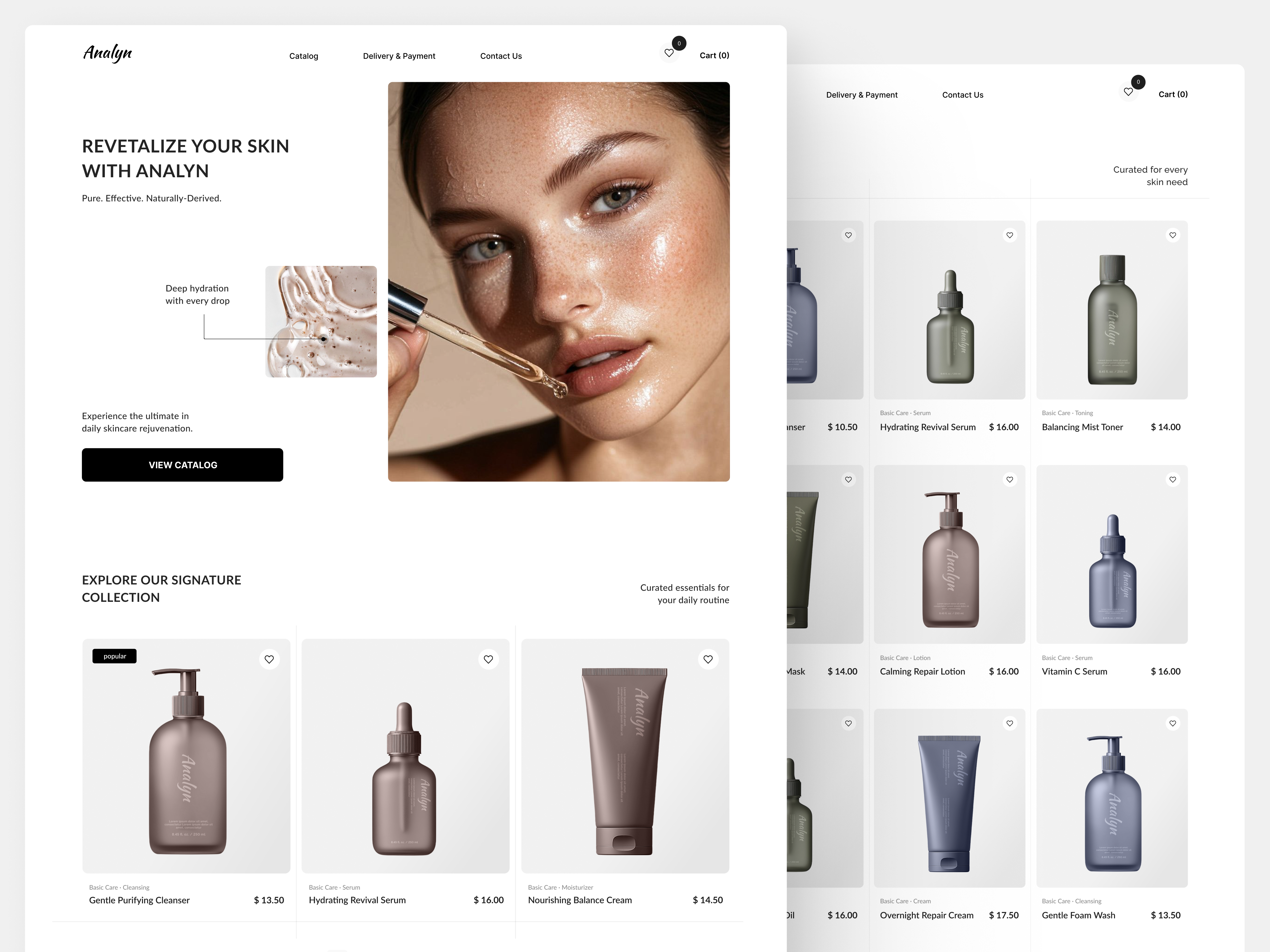 Analyn Skincare Store UI branding design graphic design typography ui ux web design