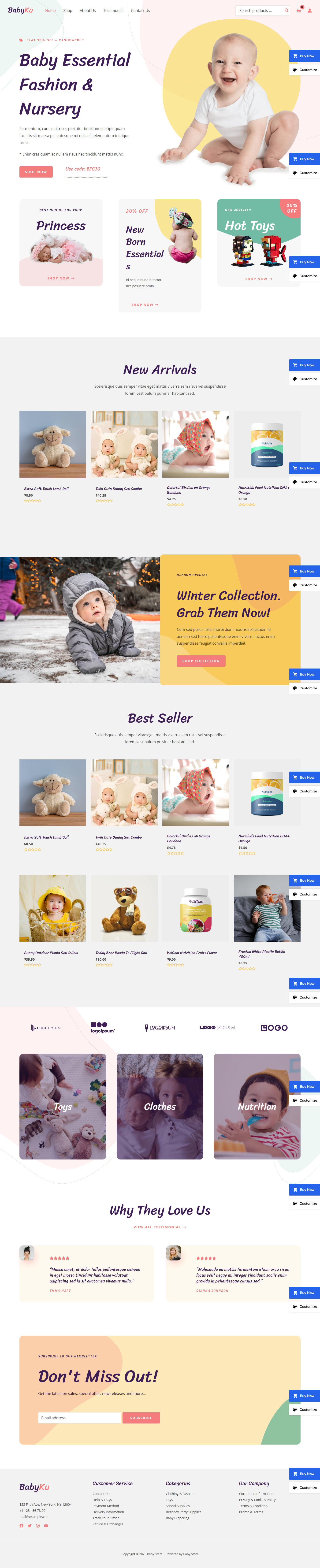 Example of Baby Shop Design & Development / Store Website