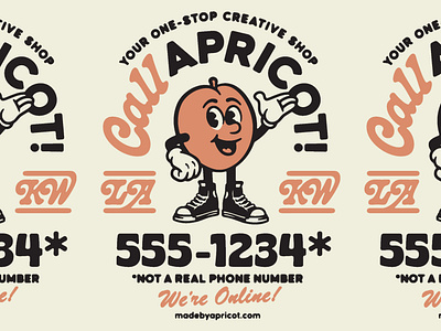 Call Apricot! apricot apricot creative studio branding cartoon creative creative studio design graphic design illustration logo mascot