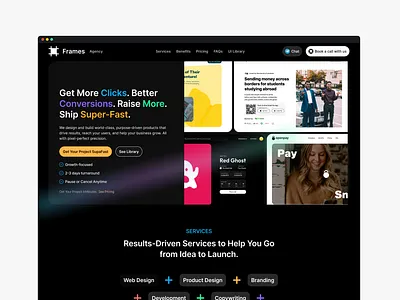 Frames - Web Design Agency agency branding design dribbble hero section landingpage marketing marketing agency ui web design web design agency website
