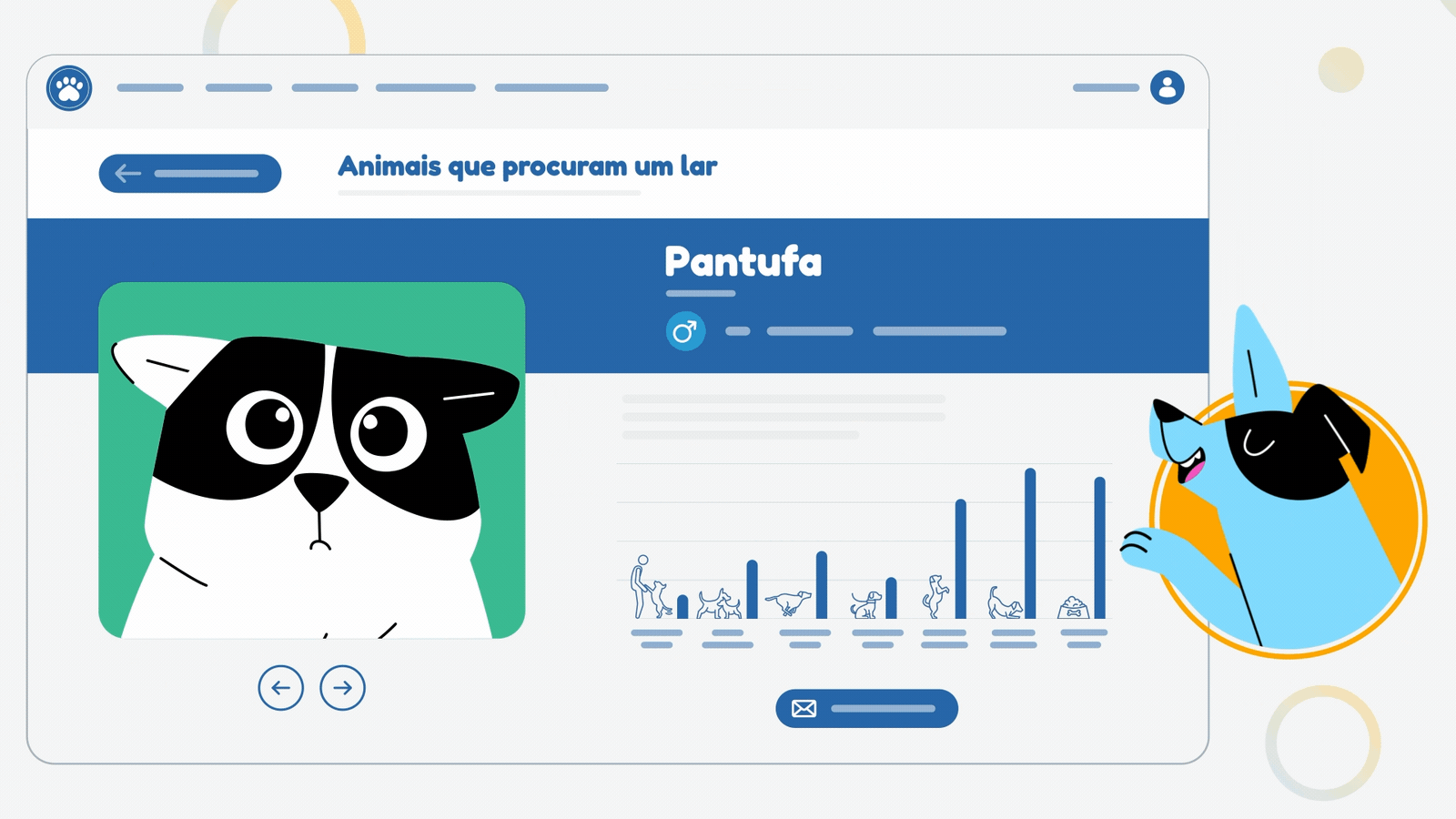 Meet Pantufa 2d 2d animation animated cat animated dog animated pets animation studio character animation character illustration colorful animation cute animation digital platform animation explainer animation illustration motion design motion graphics mouth sync animation pet adoption pet animation pet care animation ui animation