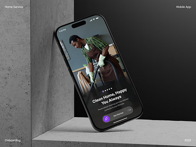 Onboarding Screen – Home Service App app app design cleanui homeserviceapp ios mobile mobile app mobile ui onboarding onboardingui servicerequestapp ui ui design uiux welcome screen