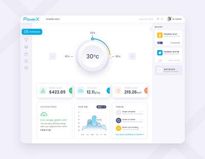 PowerX - Home assistant temperature controller 3d animation branding graphic design logo motion graphics ui