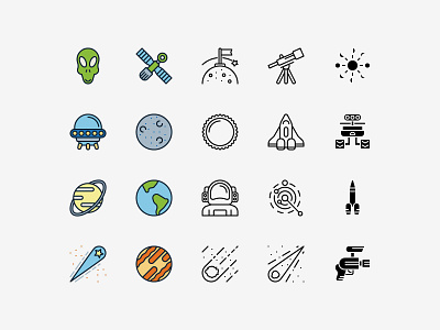 Space Icons vectors