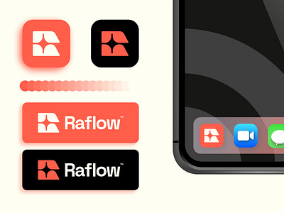 Raflow Logo app branding icon logo startup