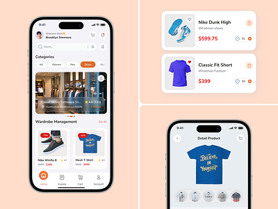 E-commerce Shopping | Mobile App app design cartui cleanui ecommerceui fashion app fintechapp minimal mobile mobile app online shopping shopping app ui ux
