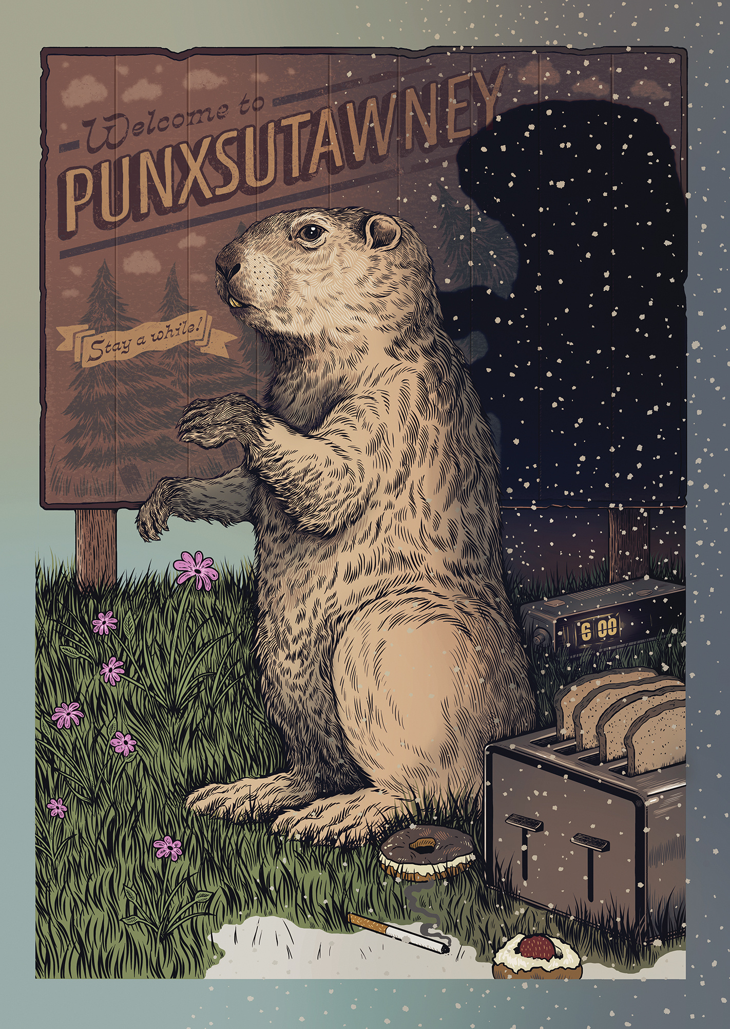 Gallery 1988 art design drawing film film poster art groundhog groundhog day illustration movie movie poster art print