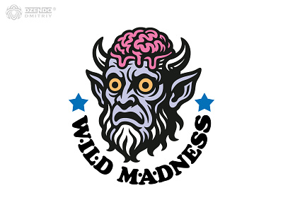 Madness Wild Logo brain logo branding cartoon logo crazy branding crazy character creature logo edgy logo expressive logo gaming logo horror logo humorous branding logo madness logo mascot logo surreal logo wild logo