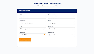 Appointment Booking appointment appointment booking booking booking application booking form booking interface desktop view doctors appointment booking doctors appointment booking app doctors appointment booking form web interface