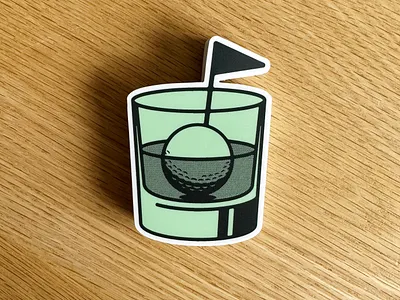 Bourbon & Balls Sticker bourbon golf ill illustration