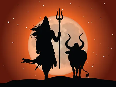 Mahadev and Nandi Vector Illustration branding shiv vector for instagram