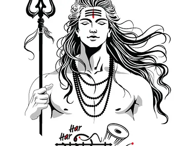 Har Har Mahadev Vector – Powerful Shiva Illustration for Shravan har har mahadev logo