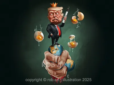 A Trump World - Competition Entry caricature celebrity digital art digital illustration free press illustration photoshop political political cartoon portrait trump usa world