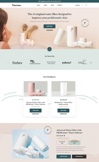 Filterbaby - Tape purifier device - website design