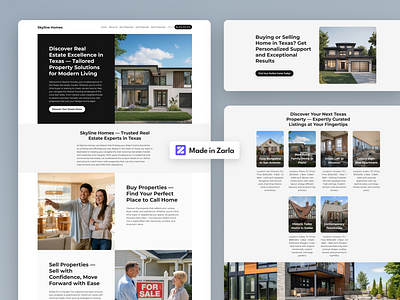 Real Estate - Zarla Landing Page Template ai website builder landing page design local business property website real estate landing page real estate website small business web builder website design wix zarla