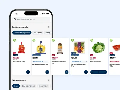 Pick n Pay asap! Groceries Reimagined app design illustration loyalty mobile ui ux wireframe
