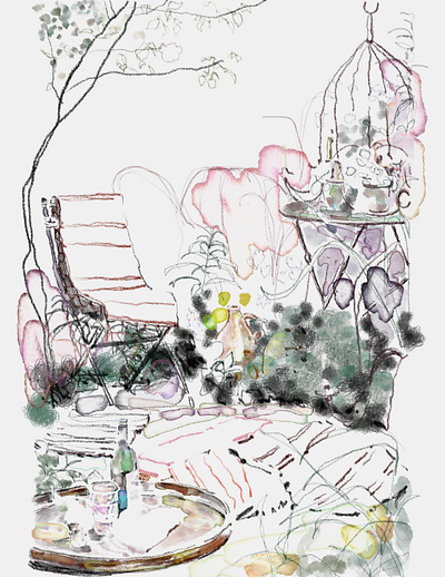 ‘S so so life, at the back yard #1 digital art freestyle illustration sketch