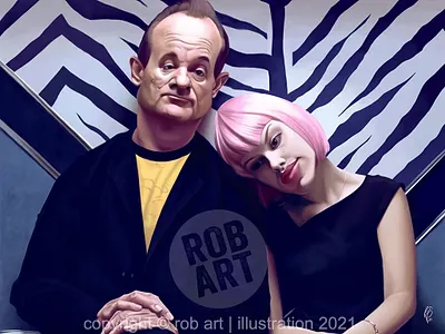 Lost in Translation parody caricature caricature celebrity cinema digital art digital illustration film illustration lost in translation movies parody photoshop portrait