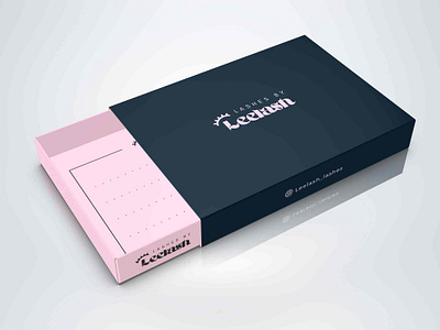 Leelash Eyelash Extension Sliding Box Design cosmetic packaging eyelash extension graphic designer label design packaging design packaging designer sliding box structural design tray and sleeve
