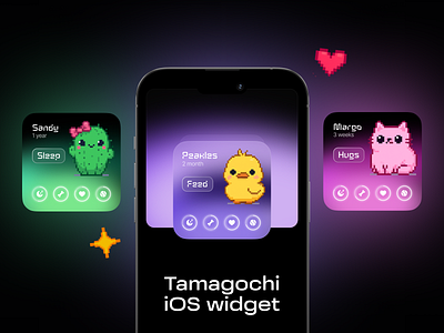 Tamagochi iOS widget — ui concept concept design gpt generation ios tamagochi ui widget
