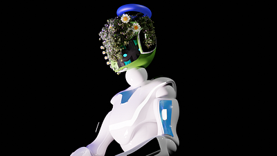 Syntara — A Spiritual-Tech Character Concept in Blender 3d 3dart blender designer digital industrial