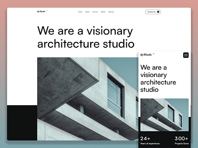 Plinth - Website perfect for architecture studios and designers. figma framer landing page web design webflow