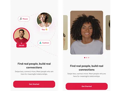 Dating App Onboarding Concepts app dating app design mobile app mobile app design product design ui uiux uiux design ux