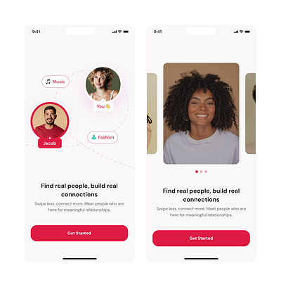 Dating App Onboarding Concepts app dating app design mobile app mobile app design product design ui uiux uiux design ux