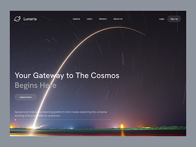 Lunaria - Learning Space Platform hero section landing page learning learning management space