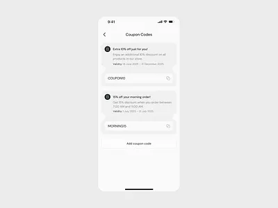 Coupon Codes Page 🪭 coupon code figma mobile mobile design product design ui ui component ui design ux ux design