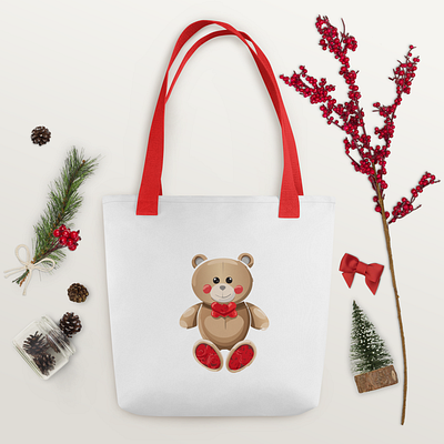 Teddy Bear Tote Bag Design – Eco-Friendly & Cute 3d animation branding design graphic design illustration logo motion graphics ui vector