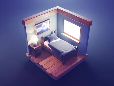 Bedroom Tutorial 3d bedroom blender diorama illustration isometric render room tutorial
