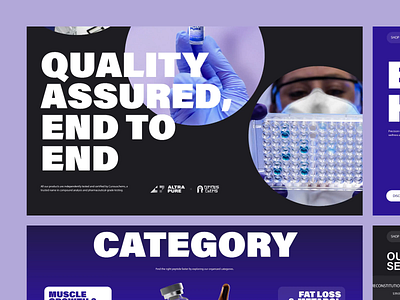 Altra Pure Pharmacy Home Page animation minimal motion graphics peptide pharmacy purple ui animation ui design uiux web design