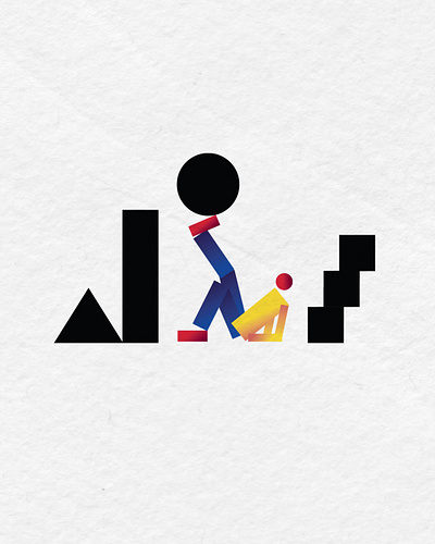 Block Guy 001 character design illustration