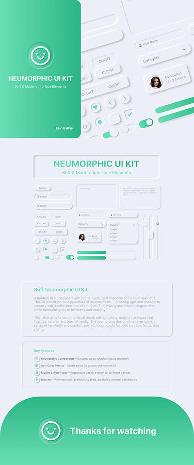NEUMORPHIC UI KIT calm design design figma minimal design mobile ui neumorphic design neumorphism soft ui ui ui kit ux uıux
