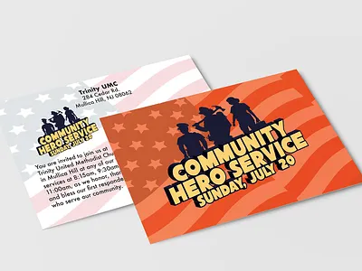 Community Hero Service Postcard Design design graphic design mockup postcard design print design vector